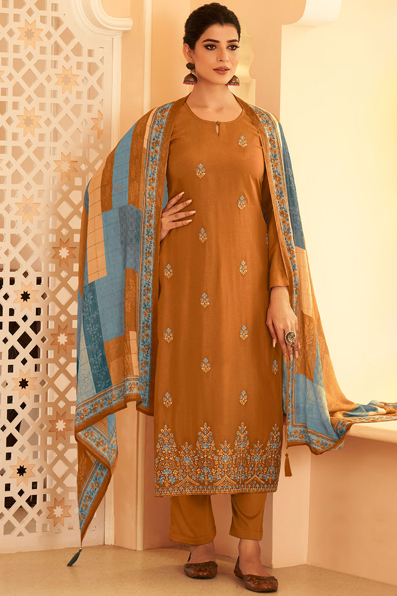 Khushi Pure Bemberg Russian Silk Salwar Suit Design 10005