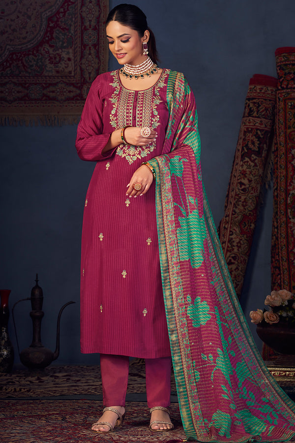 Pakhi Bemberg Russian Silk Salwar Suit Design 10031