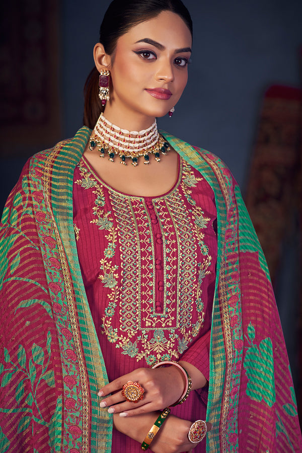 Pakhi Bemberg Russian Silk Salwar Suit Design 10031