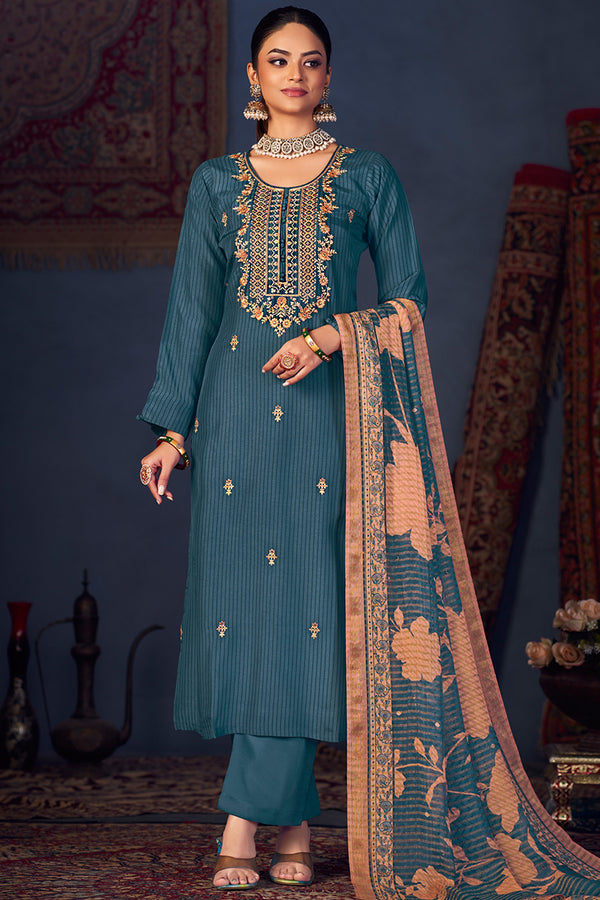 Pakhi Bemberg Russian Silk Salwar Suit Design 10031