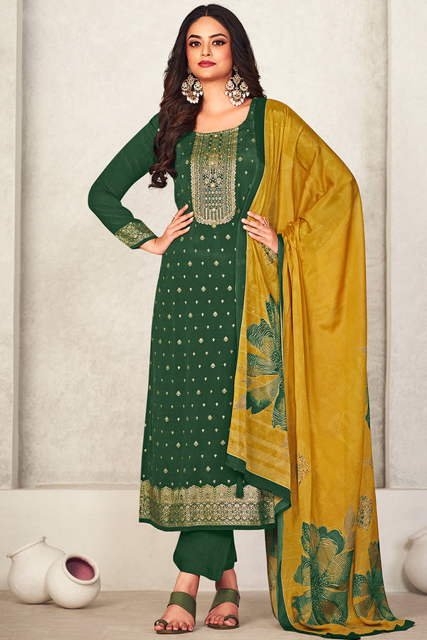 Zohra Pure Bemberg Chinon Jacquard Salwar Suit