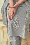 Pure Linen Block Print With Handwork Salwar Suit