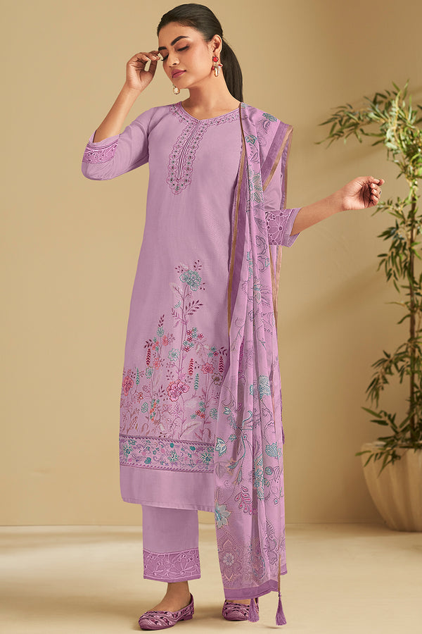Premium Pure Linen With Borrer Embroidered Salwar Suit