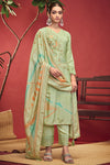Channel Timeless Beauty in a Sky Blue Pure Bemberg Muslin Salwar Suit