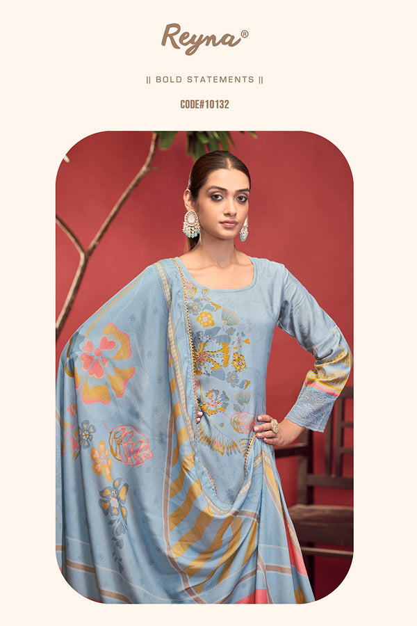 Channel Timeless Beauty in a Sky Blue Pure Bemberg Muslin Salwar Suit