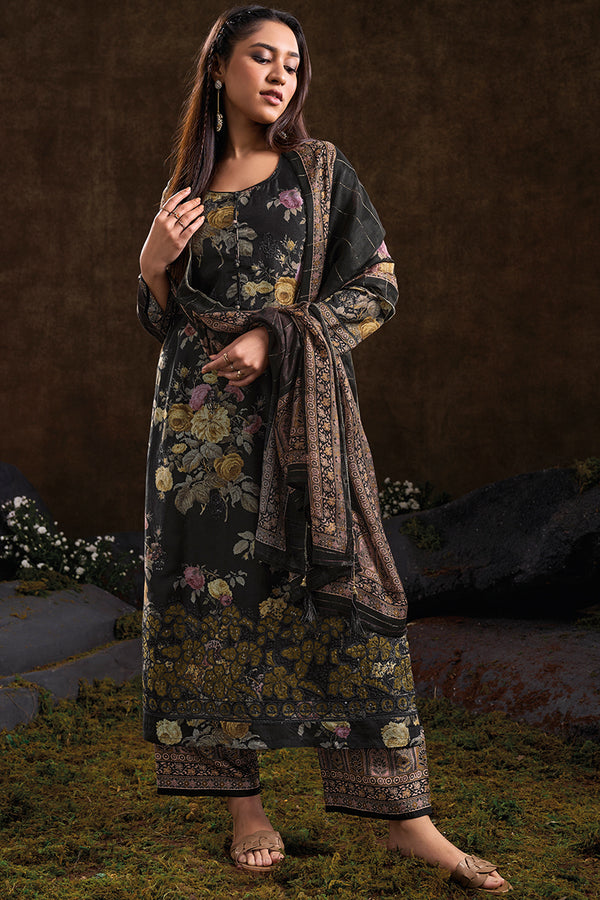 Glimmering Red Berry Pure Russian Silk Salwar Suit