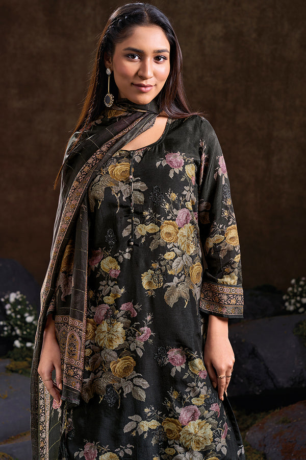 Glimmering Red Berry Pure Russian Silk Salwar Suit