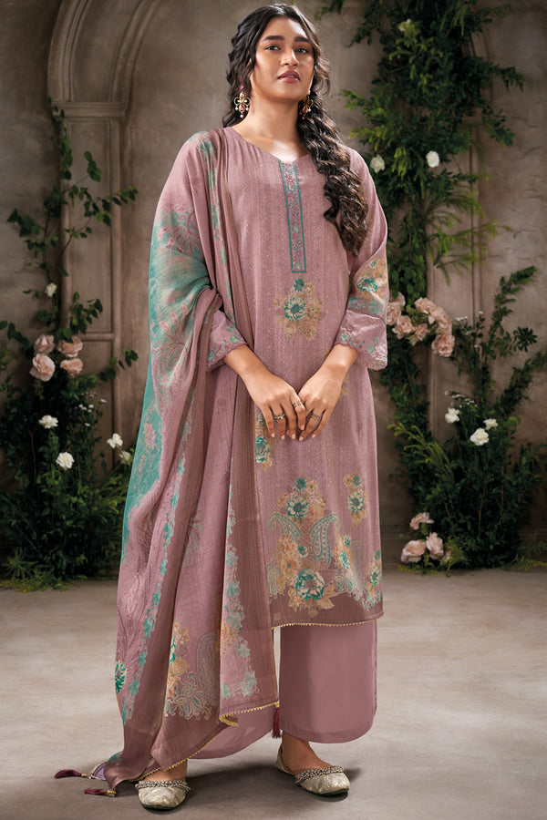 Pure Tissue Digital Printed Embroidered Salwar Suit