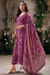 Dazzle in a Rich Magenta Purple Pure Bemberg Silk Salwar Suit