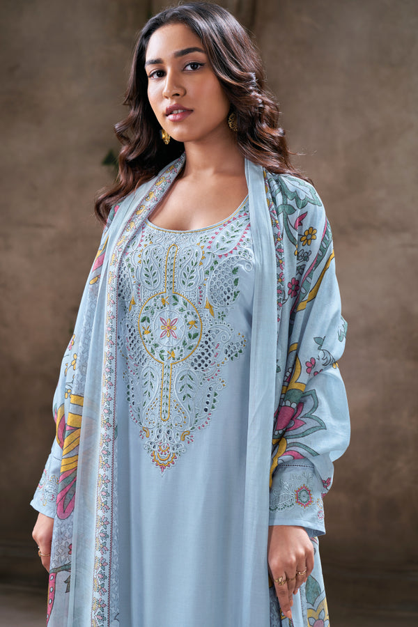 Pure Cotton Silk Embroidered Salwar Suits