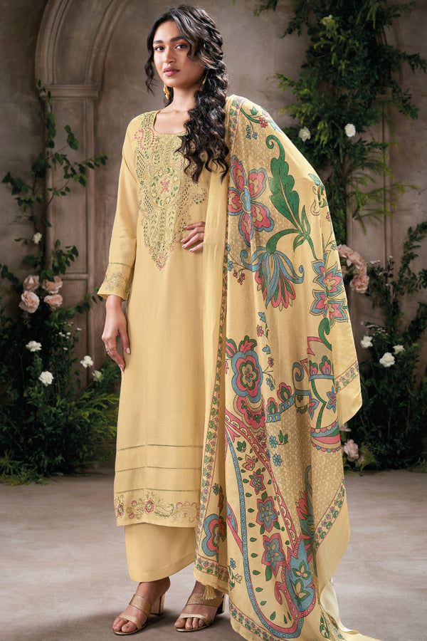 Pure Cotton Silk Embroidered Salwar Suits
