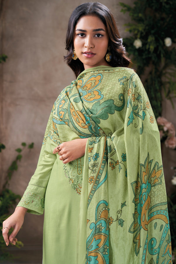 Pure Cotton Silk Embroidered Salwar Suits