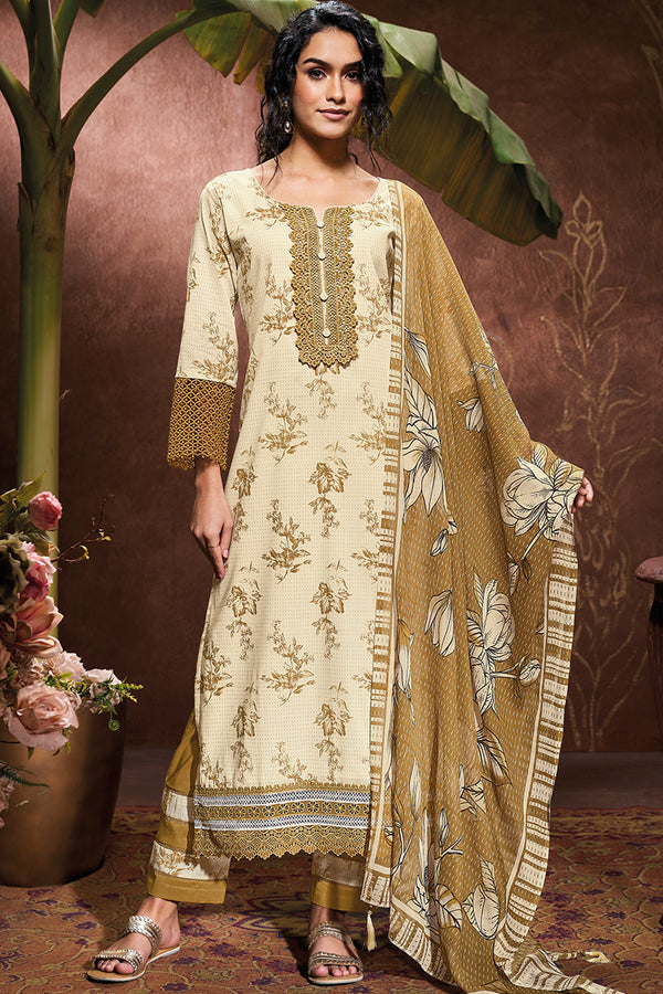 Superior Cotton Block Print With GPO Laces Salwar Suit