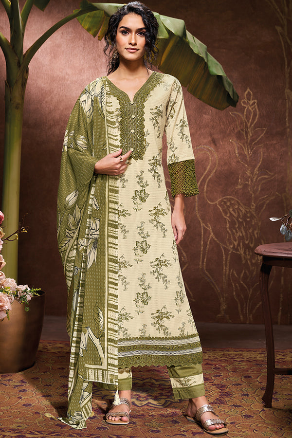 Superior Cotton Block Print With GPO Laces Salwar Suit