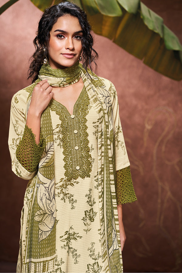 Superior Cotton Block Print With GPO Laces Salwar Suit