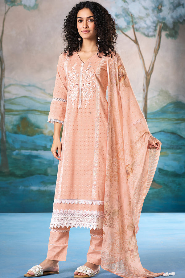 Superior Cotton Print Embroidered Salwar Suit