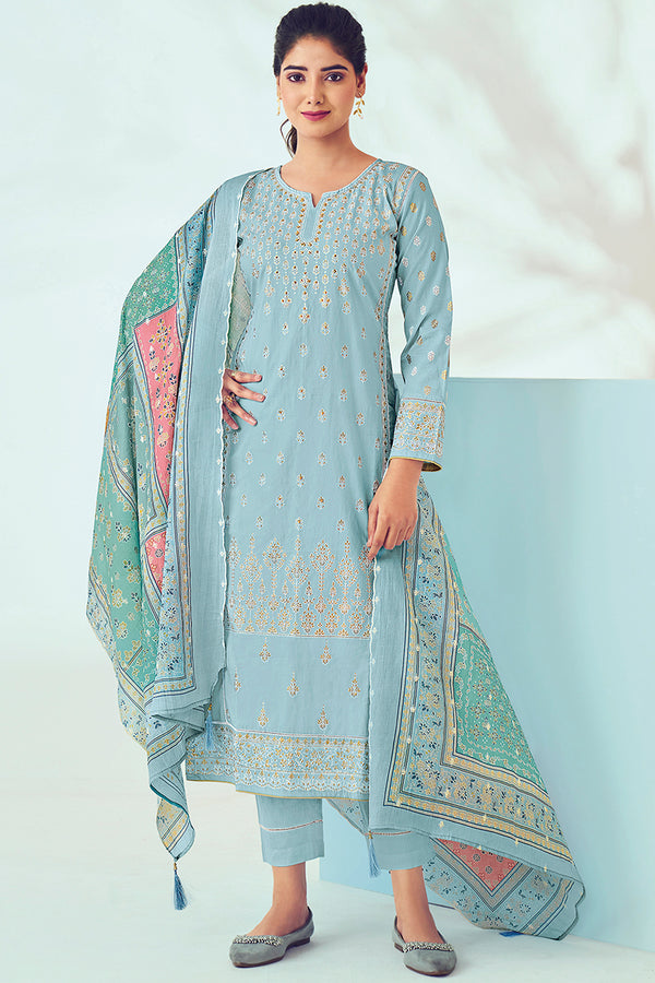 Superior Cotton Lucknowi Print Salwar Suit