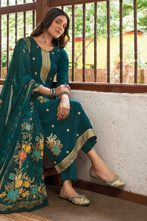 Nazneen Pure Bemberg Organza Jacquard Salwar Suit Design