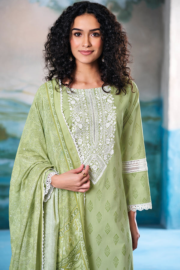 Superior Cotton Block Print Embroidered Salwar Suit