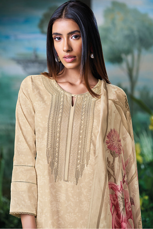 Superior Cotton Block Print With Coding Embroidery Salwar Suit