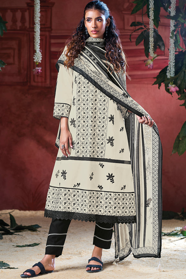 Superior Natural Cotton With Heavy Embroidered Salwar Suits