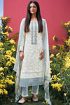Premium Pure Linen Block Printed GPO Lace Salwar Suit