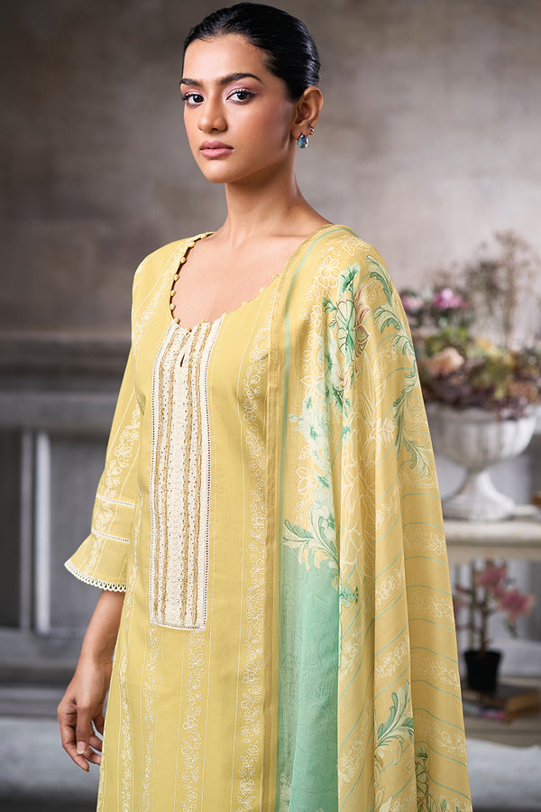 Superior Cotton Block Print Borrer Embroidered Salwar Suit