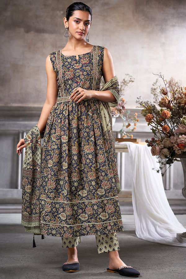 Superior Cotton Block Print With Handwork Salwar Suit