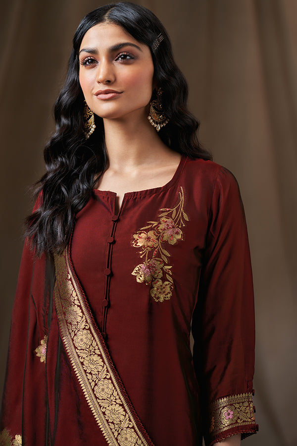 Premium Viscose Woven Silk Meena Jacquard Salwar Suit