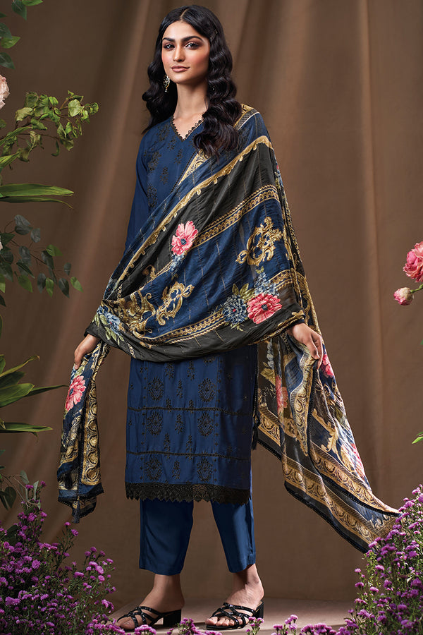 Premium Bemberg Silk Heavy Embroidered Salwar Suit