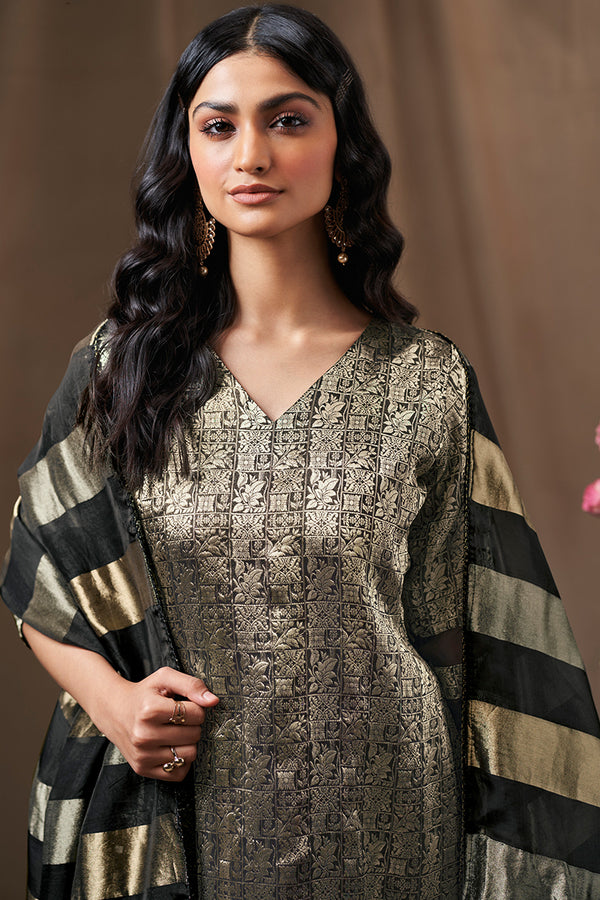 Premium Pure Banarsi Brocade Embroidered Salwar Suits