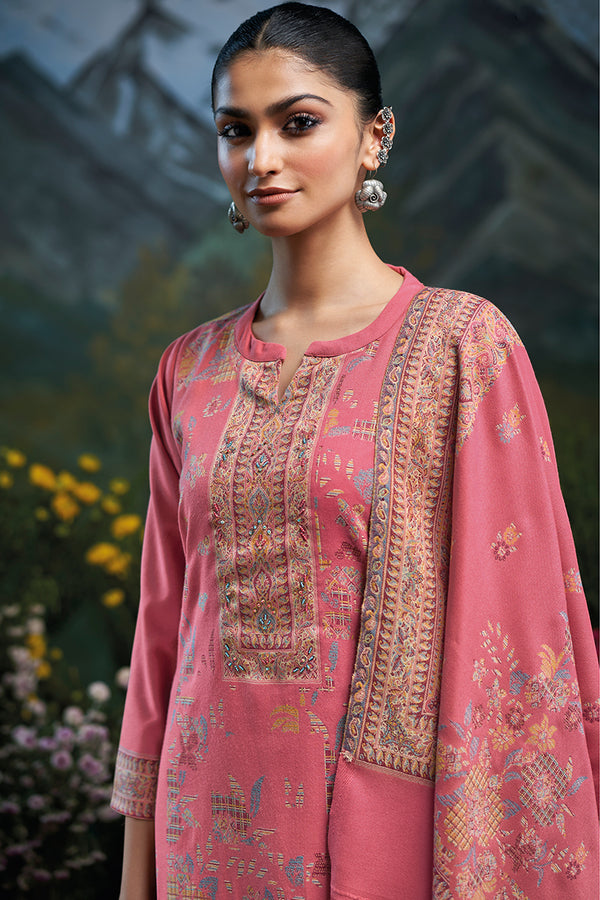 Premium Pure Wool Pashmina Meena Jacquard Salwar Suit