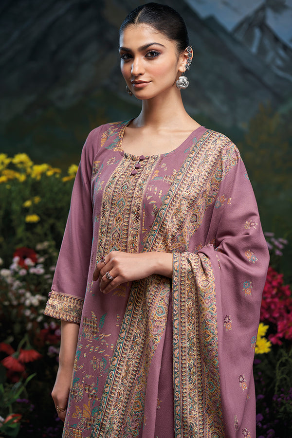 Premium Pure Wool Pashmina Meena Jacquard Salwar Suit
