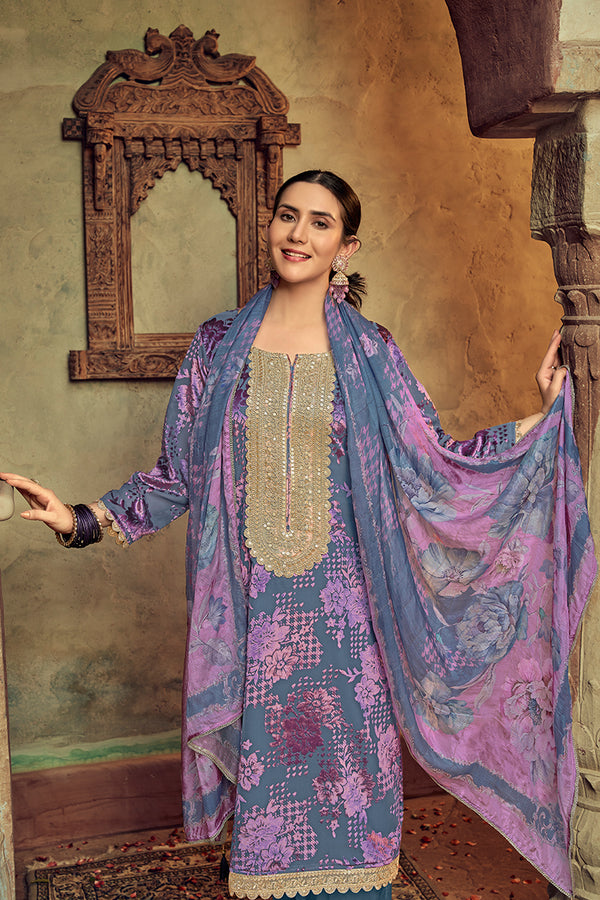 Pure Palachi With Cording Embroidered Salwar Suit