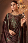 Pure Viscose Velvet Embroidered Salwar Suit