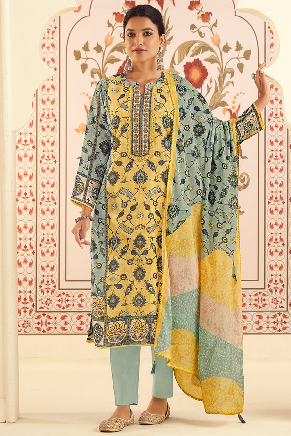 Bemberg Cotton Lawn Digital Printed Salwar Suit