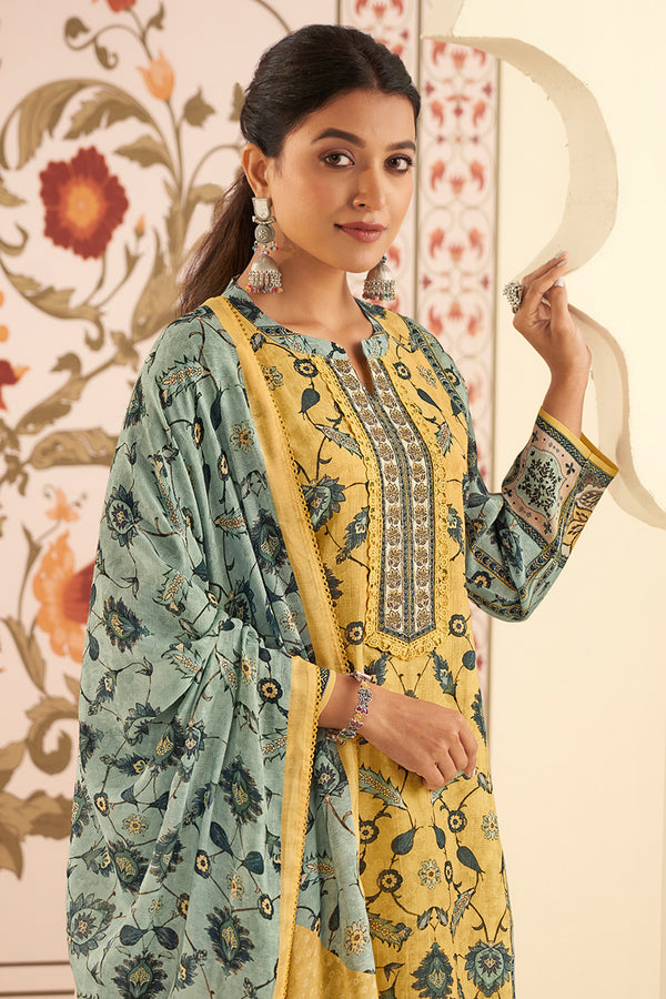 Bemberg Cotton Lawn Digital Printed Salwar Suit