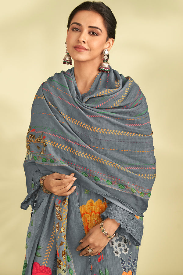 Premium Mul Chanderi Crush Digital Printed Salwar Suit