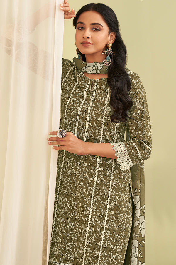 Superior Cotton Block Printed With Laces Salwar Suits
