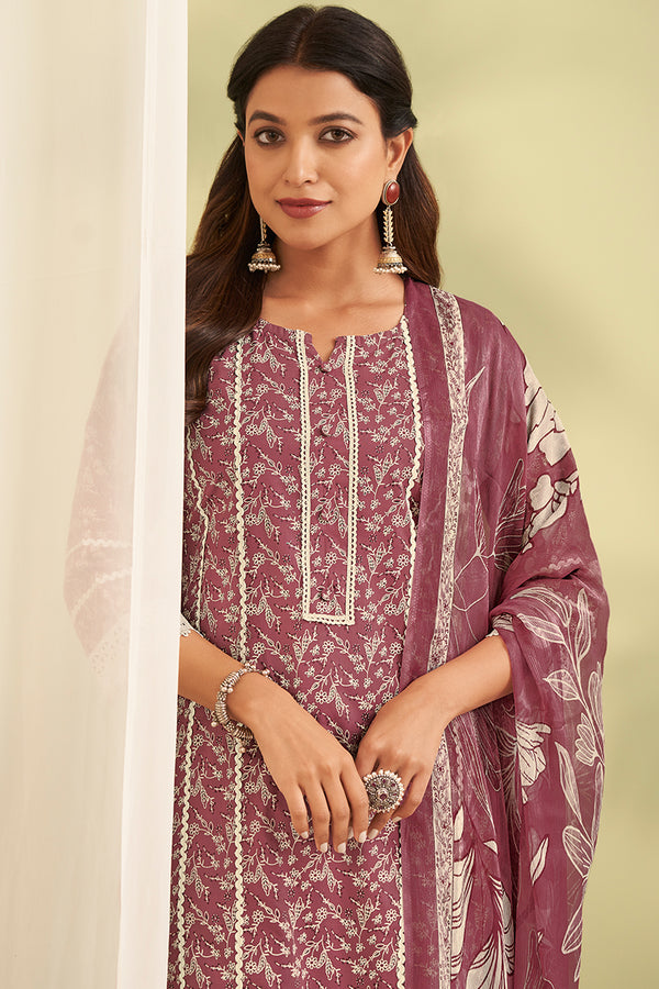 Superior Cotton Block Printed With Laces Salwar Suits