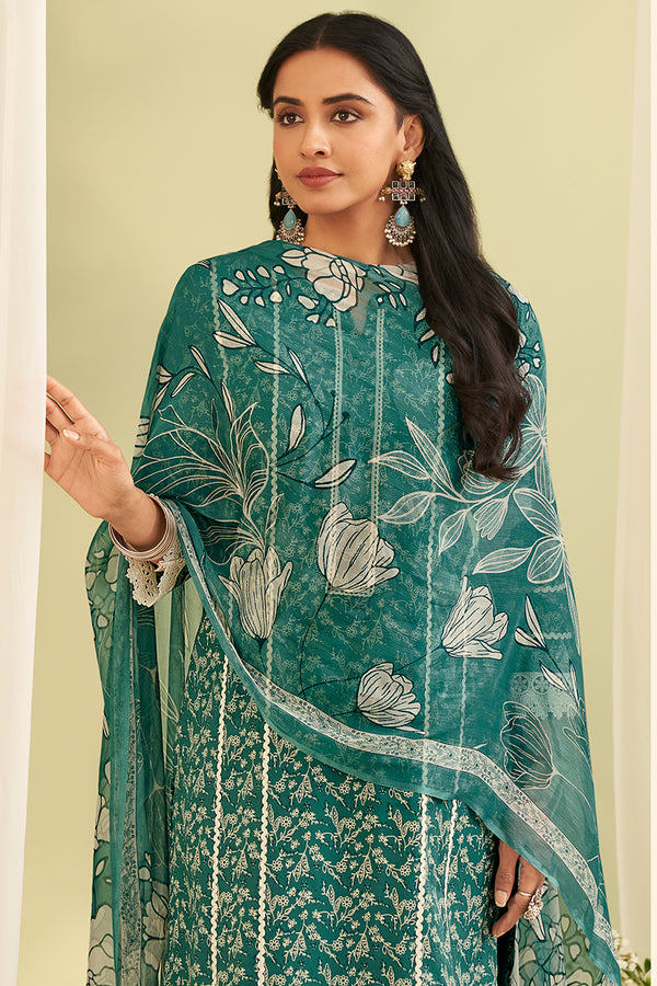 Superior Cotton Block Printed With Laces Salwar Suits
