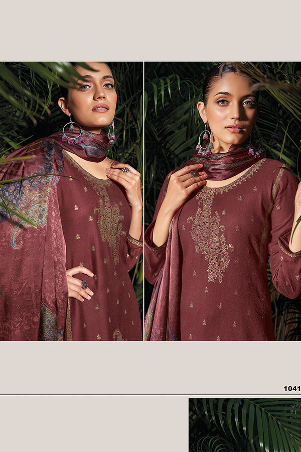 Sarang Pure Meena Woven Pashmina Salwar Suit Design