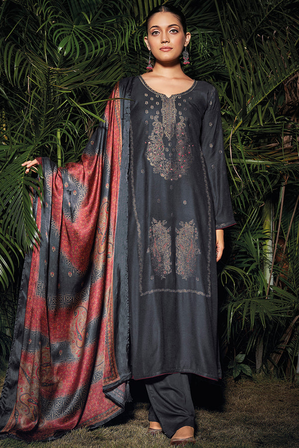 Sarang Pure Meena Woven Pashmina Salwar Suit Design