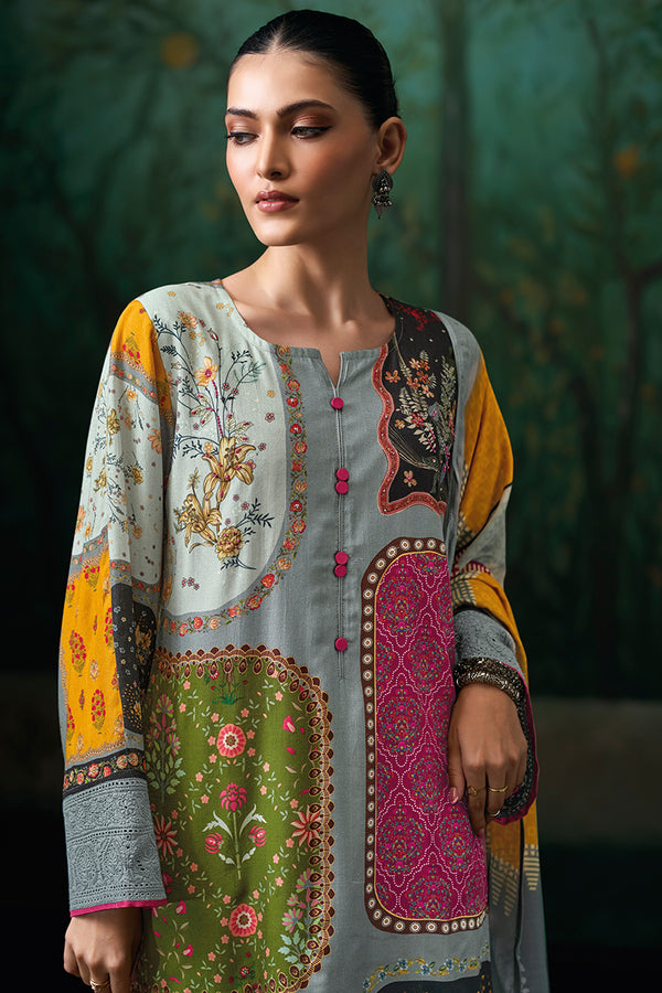Pure Mul Checks Digital Print With Handwork Salwar Suits