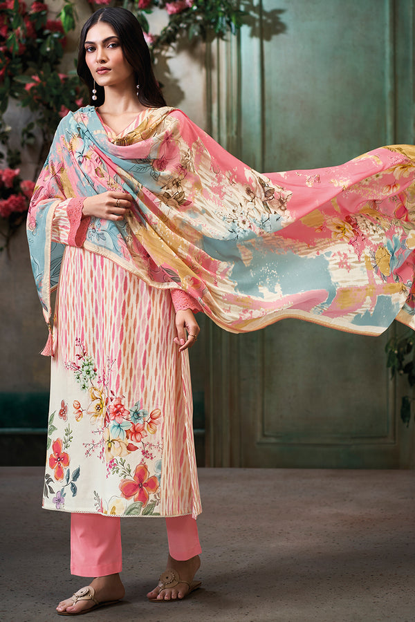 Superior Cotton Digital Print With Pearl Handwork Salwar Suit