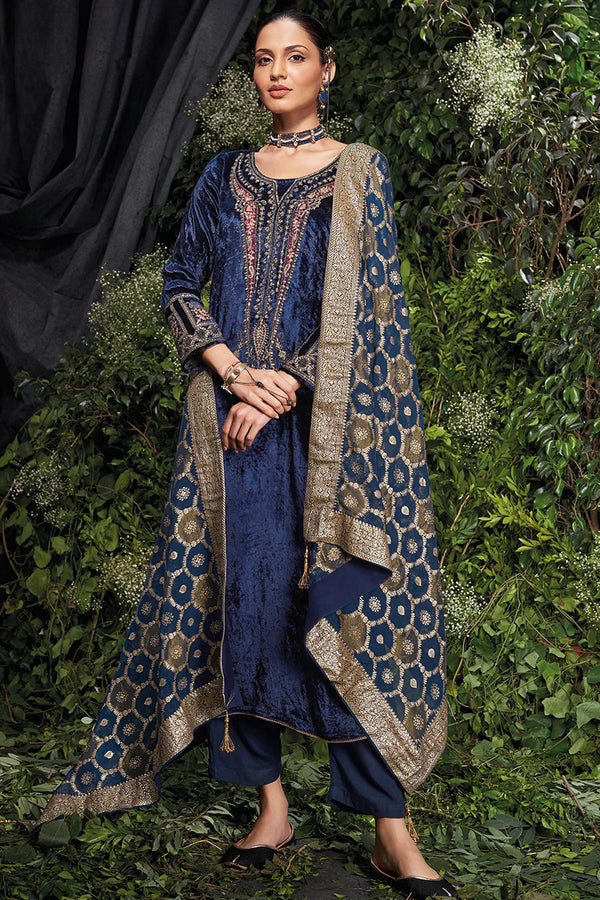 Saanjh Pure Silky Velvet Salwar Suit