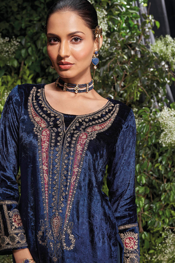 Saanjh Pure Silky Velvet Salwar Suit