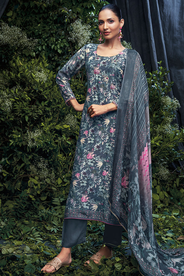 Arisa Pure Bemberg Rose Silk Salwar Suit
