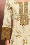 Superior Cotton Block Print With GPO Laces Beige Co-Ord Set