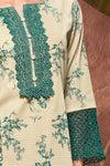 Superior Cotton Block Print With GPO Laces Turquoise Co-Ord Set